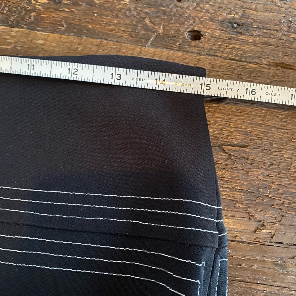 Express Straight Black Skirt with White Stitching - Picture 8 of 8